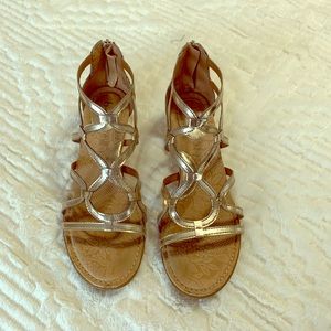 boc gold gladiator sandals!